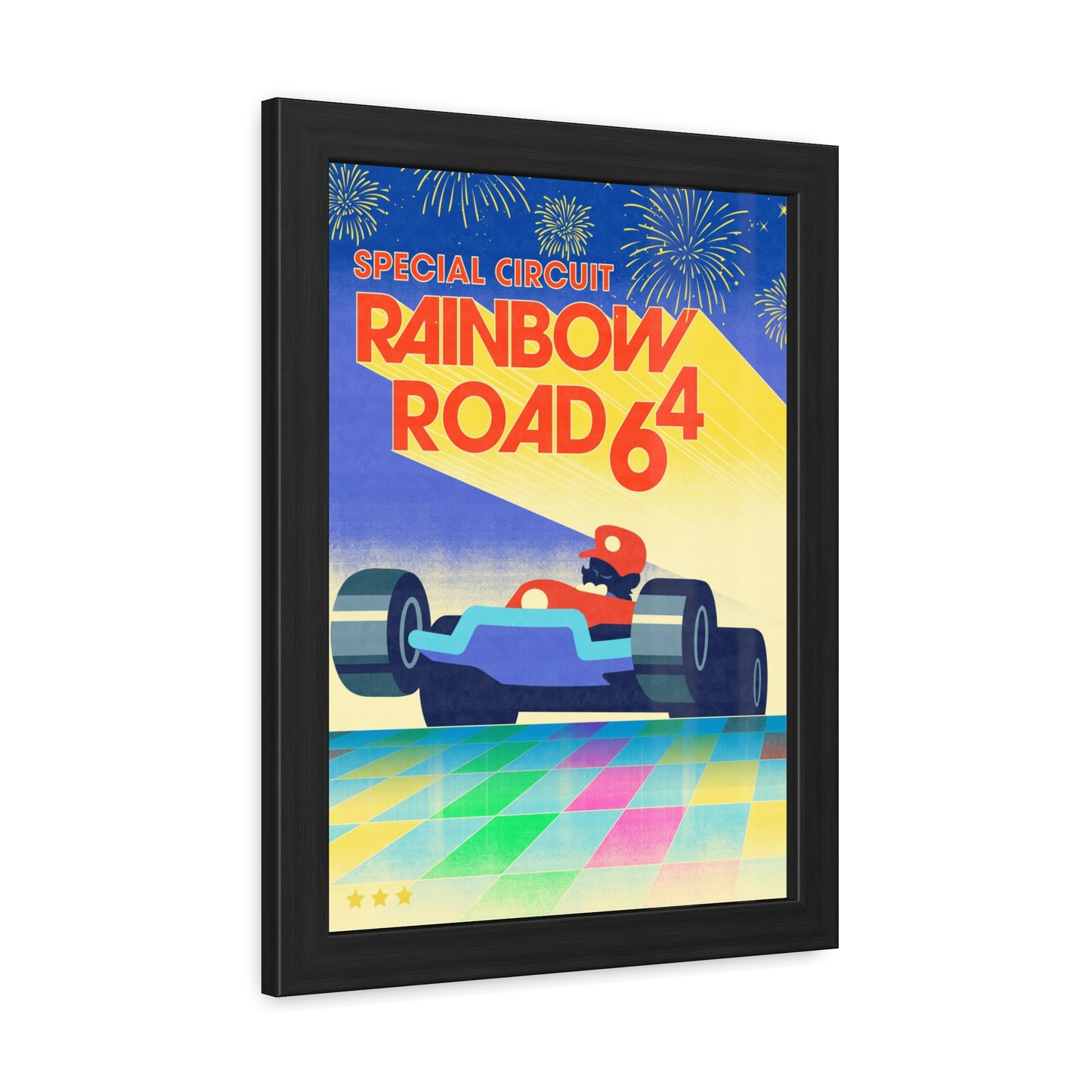 Visit Rainbow Road 64 Travel Poster (Framed)