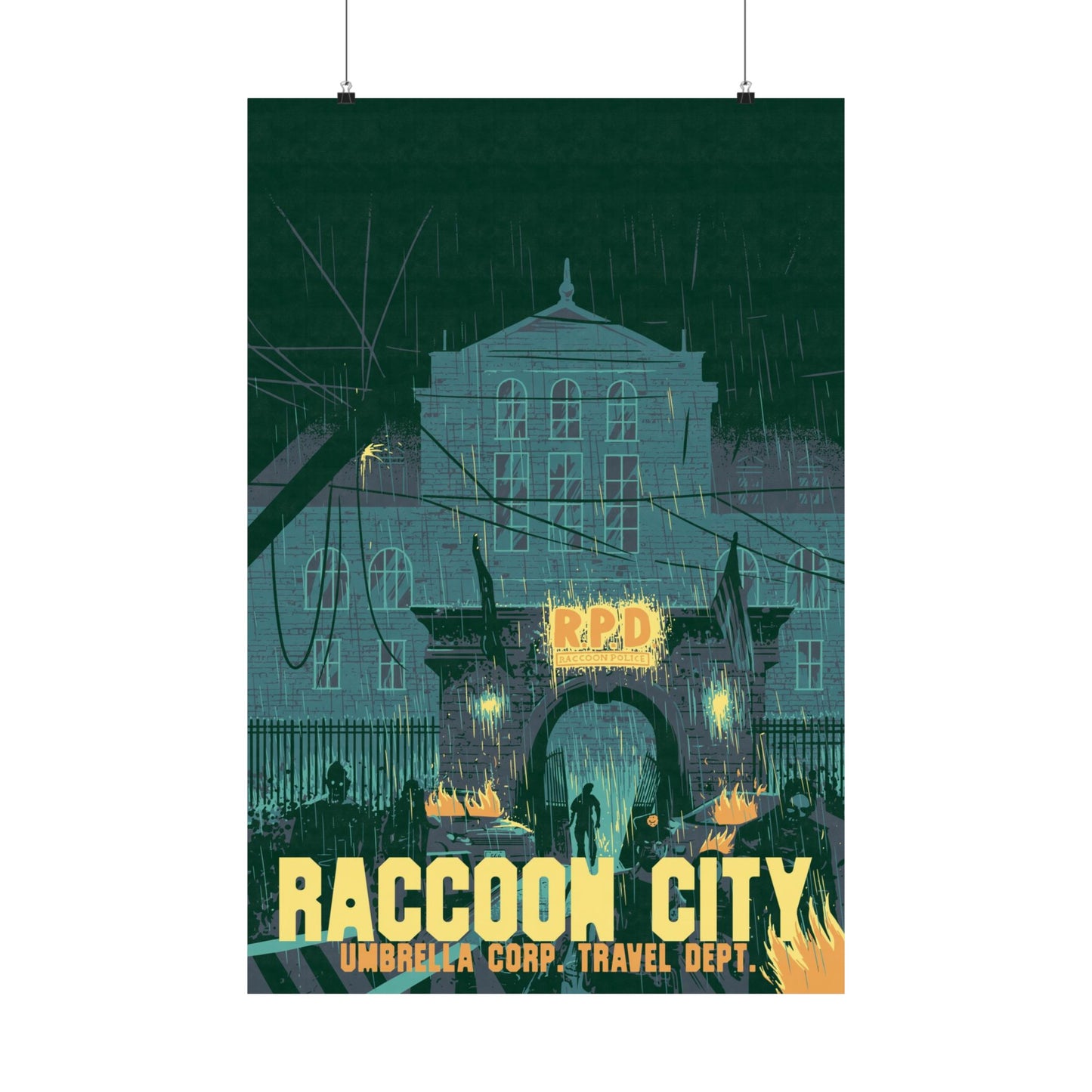 Retro Zombie City Travel Poster