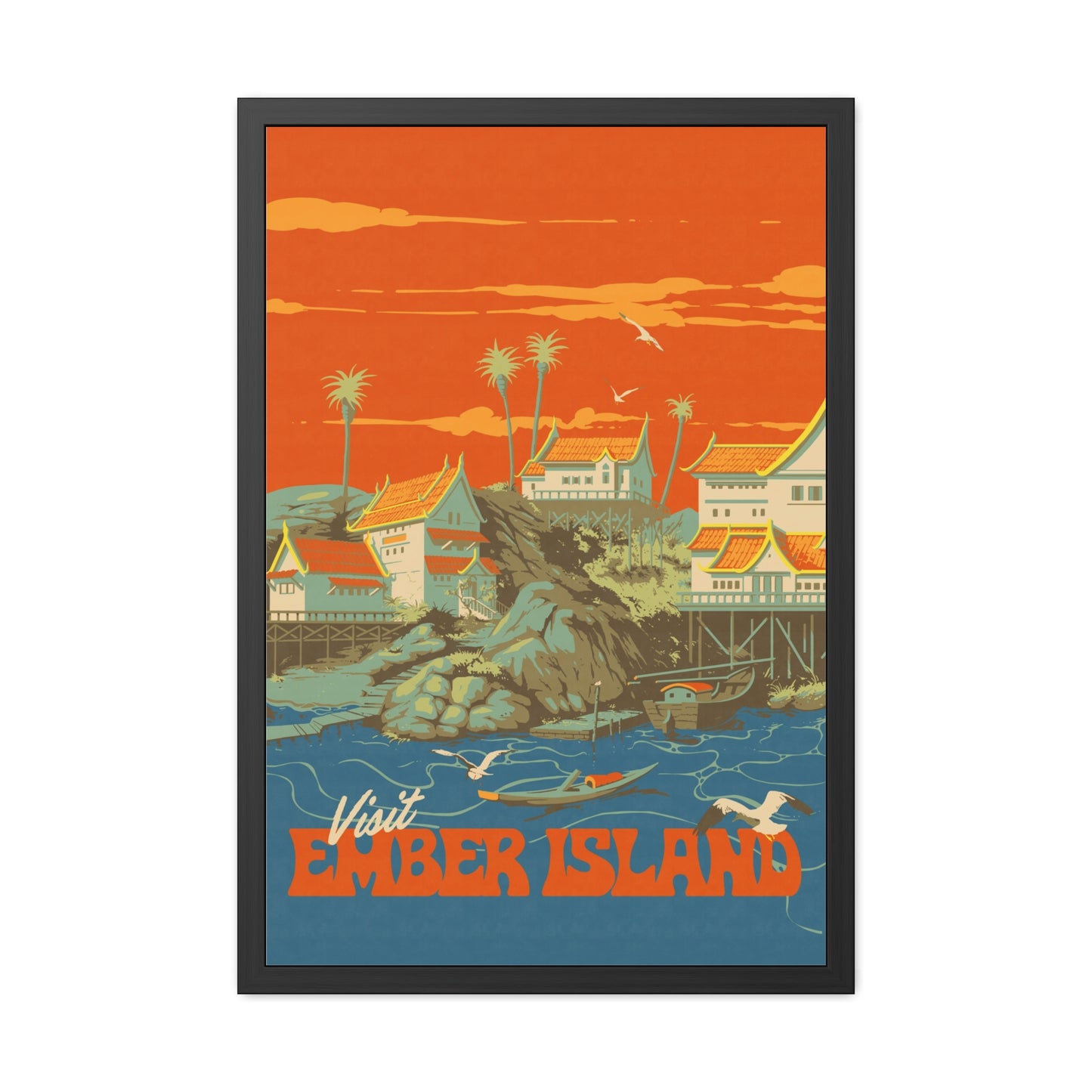 Visit Ember Island Travel Poster (Framed)