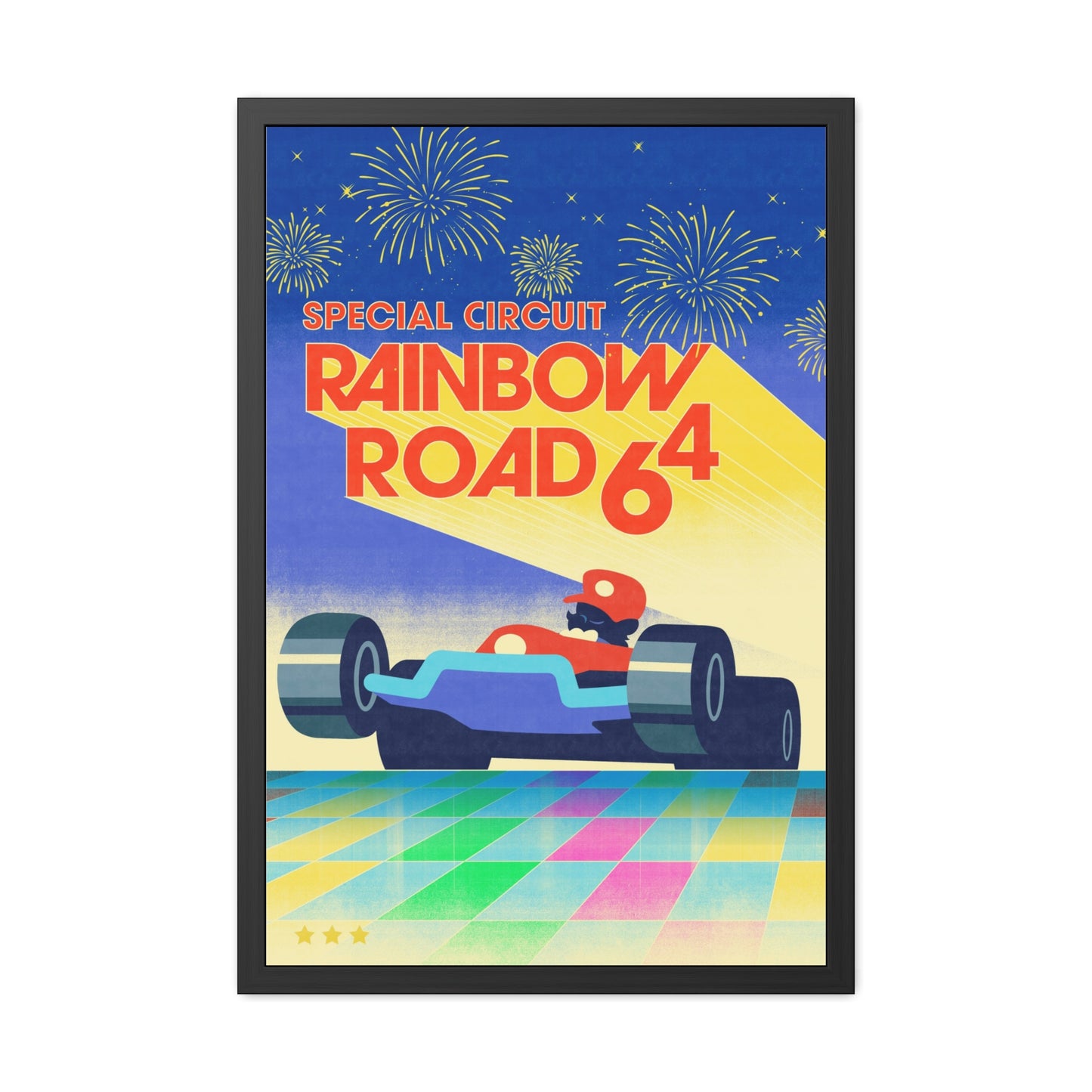 Visit Rainbow Road 64 Travel Poster (Framed)