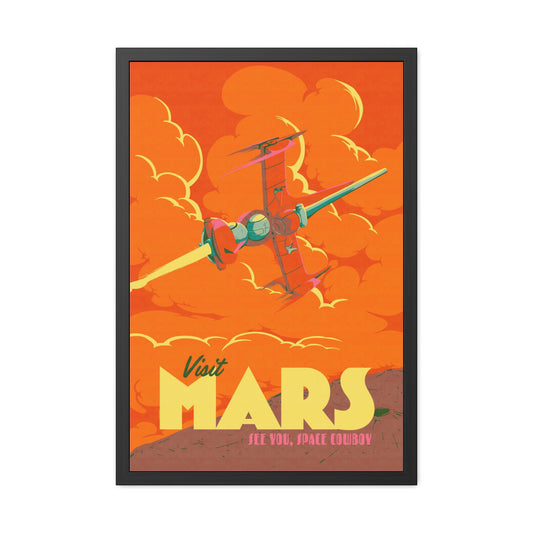 Visit Mars Travel Poster (Framed)