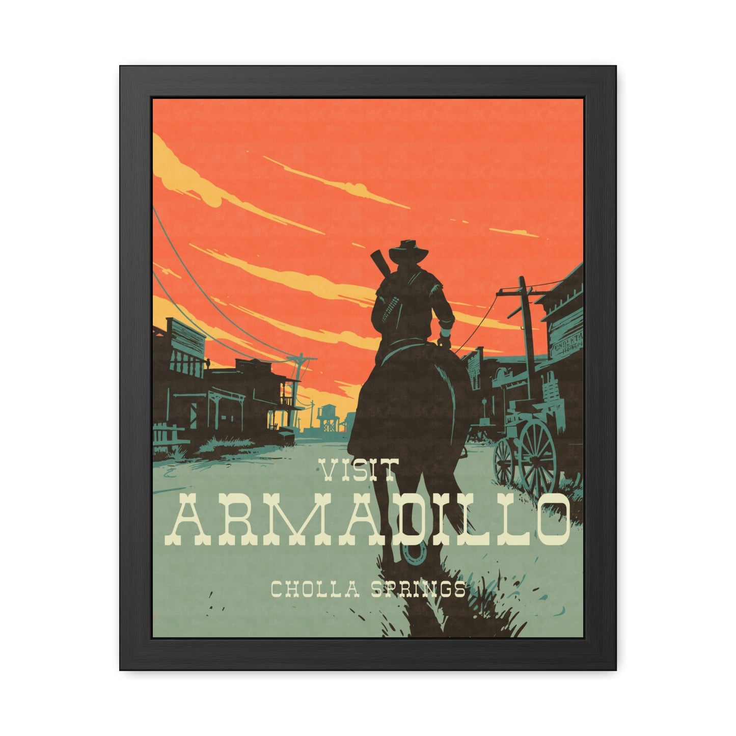 Visit Armadillo Travel Poster (Framed)