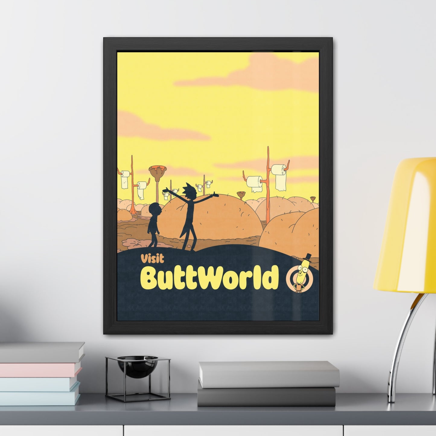 Visit Buttworld Travel Poster (Framed)