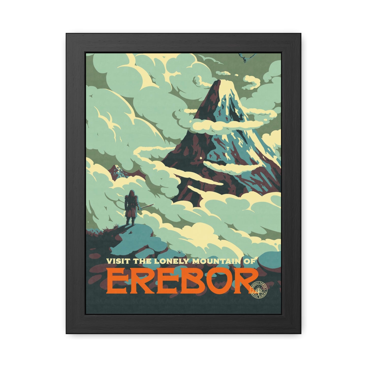 Visit Erebor Travel Poster (Framed)
