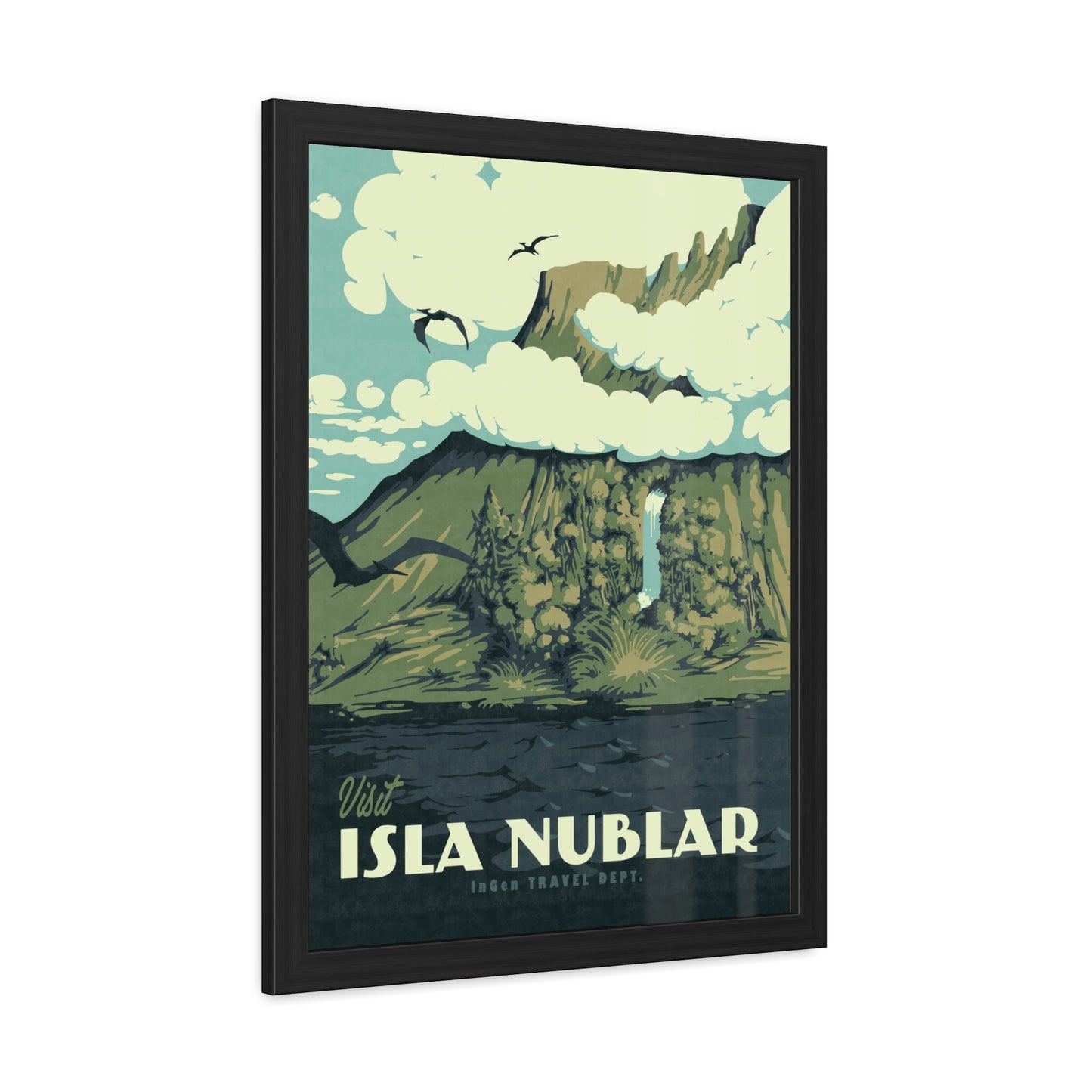 Visit Isla Nublar Travel Poster (Framed)