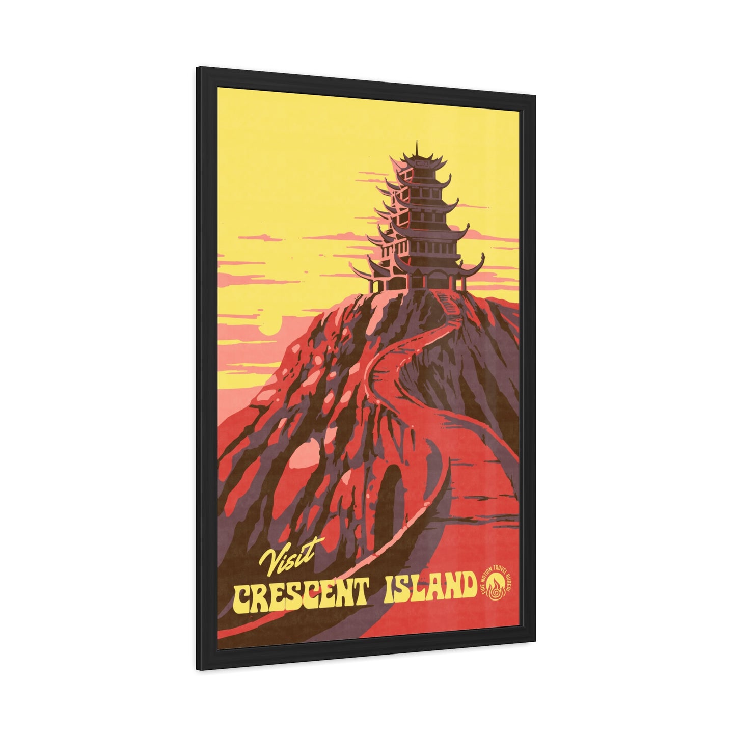 Visit Crescent Island Travel Poster (Framed)