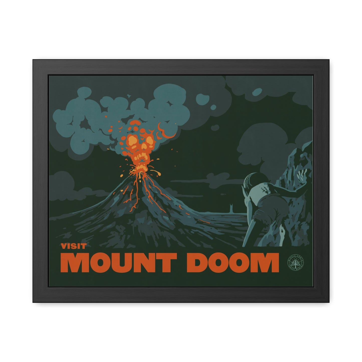 Visit Mount Doom Travel Poster (Framed)