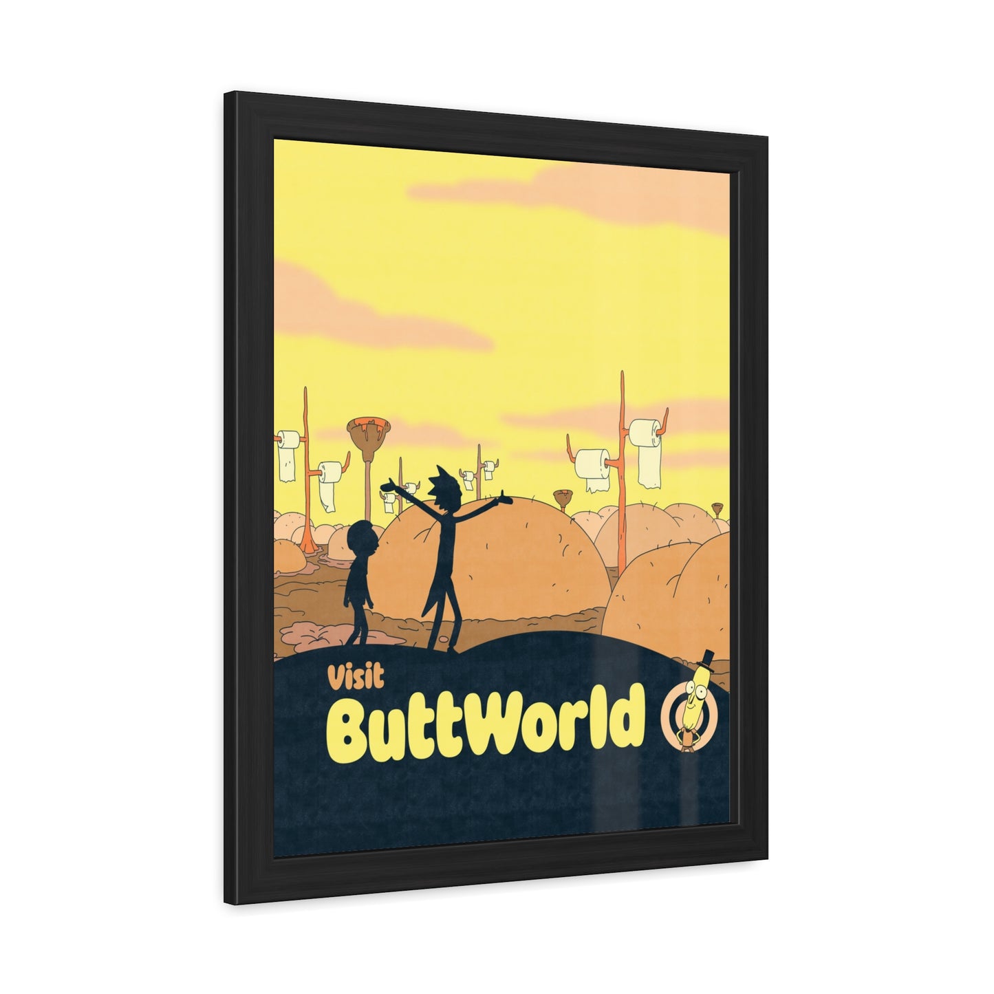 Visit Buttworld Travel Poster (Framed)
