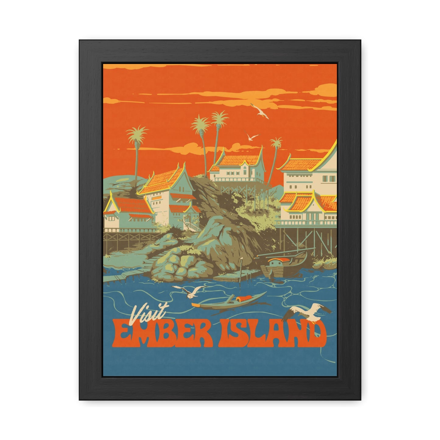 Visit Ember Island Travel Poster (Framed)