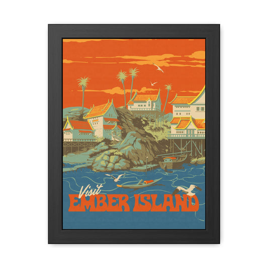 Visit Ember Island Travel Poster (Framed)