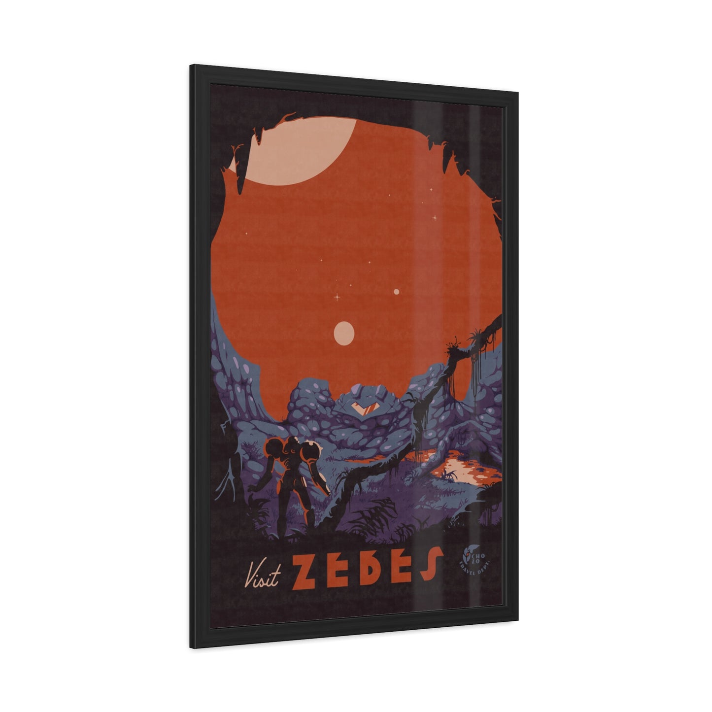 Visit Zebes Travel Poster (Framed)