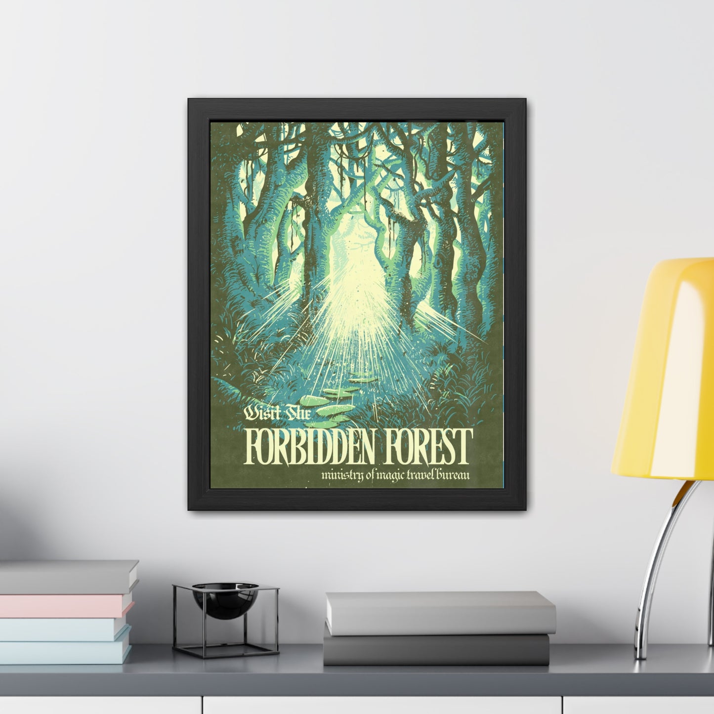 Visit Forbidden Forest Travel Poster (Framed)