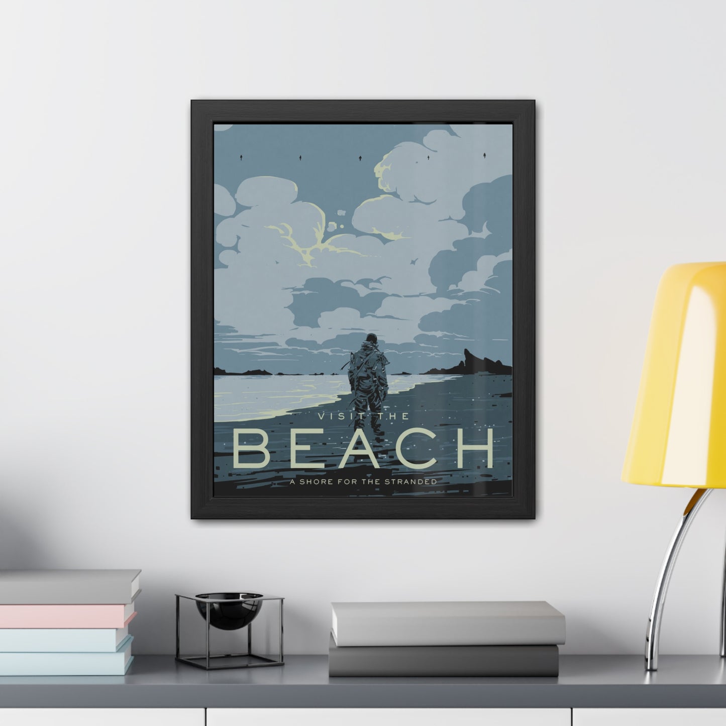 Visit The Beach Travel Poster (Framed)