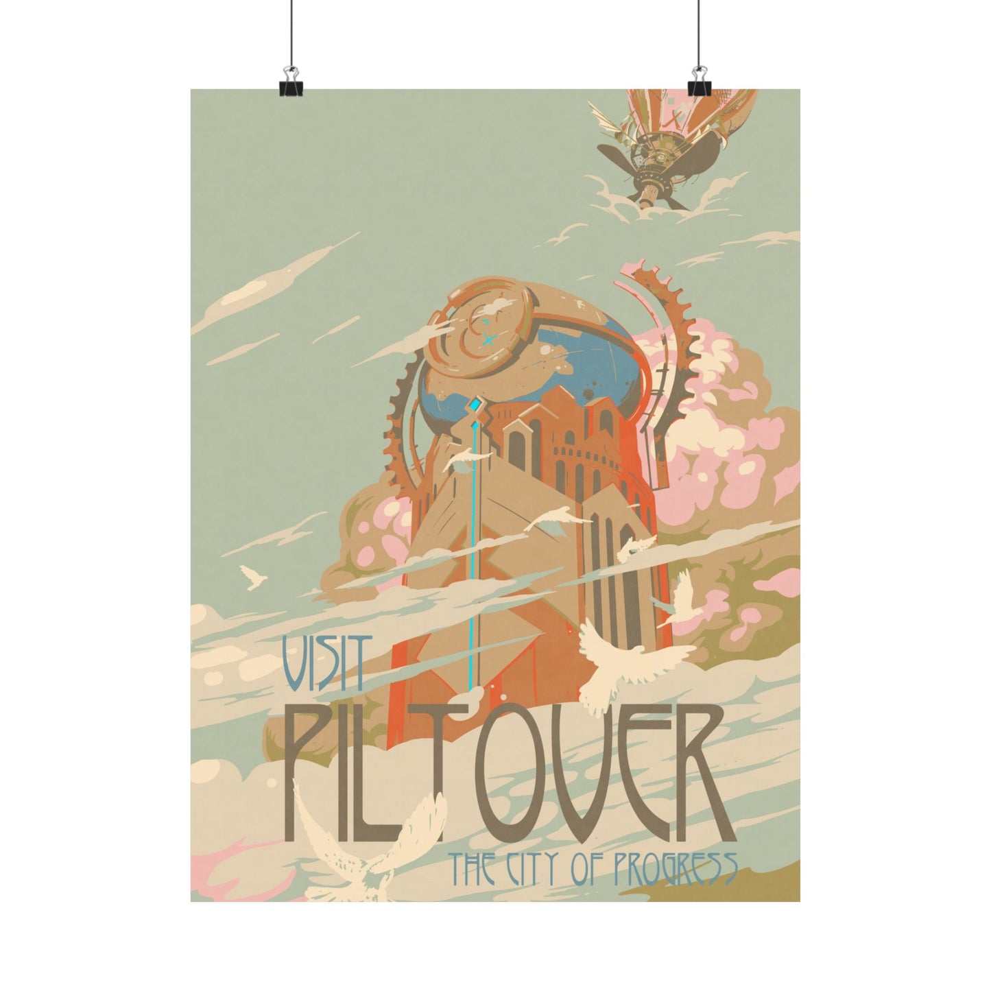 Visit Piltover Town Travel Poster