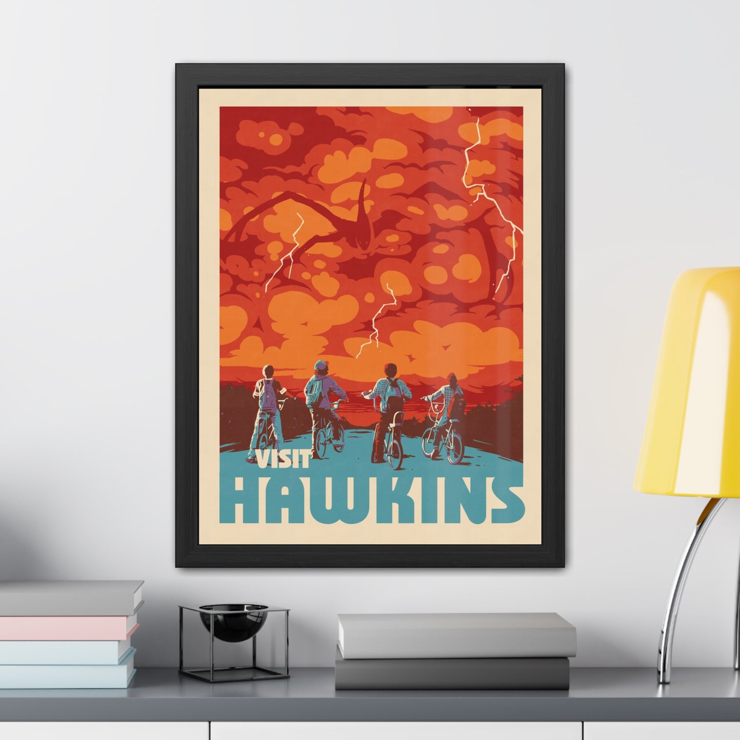 Visit Hawkins Travel Poster (Framed)