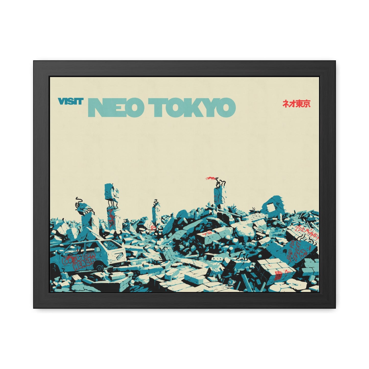 Visit Neo Tokyo Travel Poster (Framed)