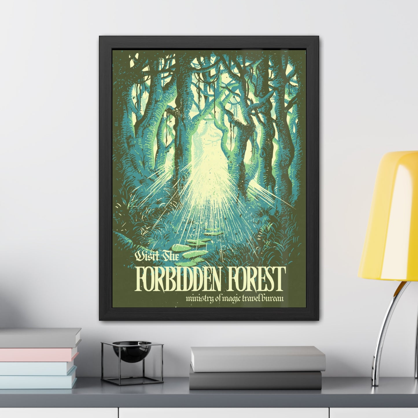 Visit Forbidden Forest Travel Poster (Framed)