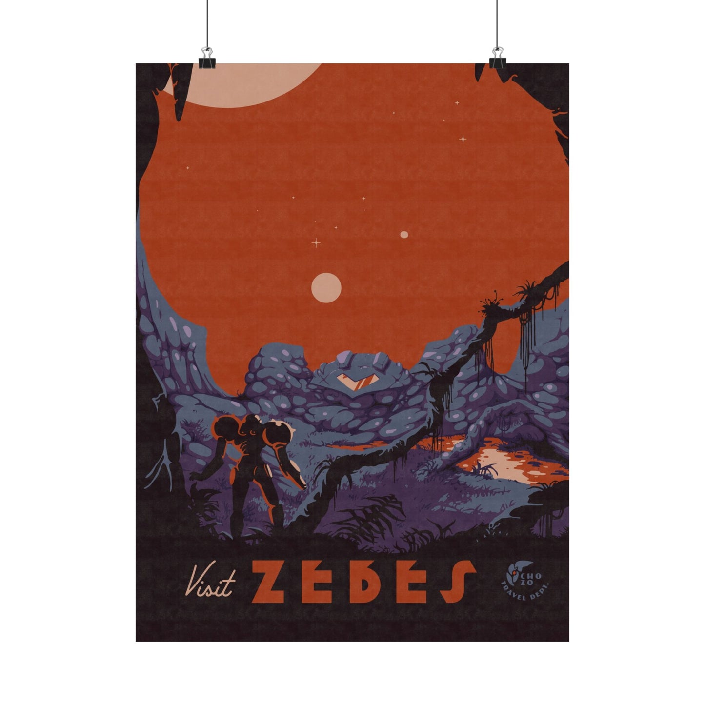 Visit Zebes Travel Poster