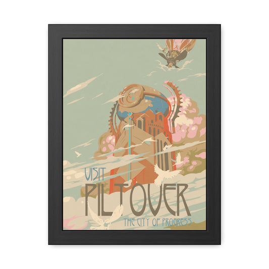 Visit Piltover Town Travel Poster (Framed)