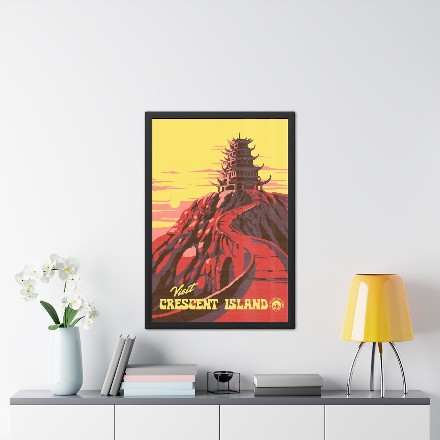 Visit Crescent Island Travel Poster (Framed)