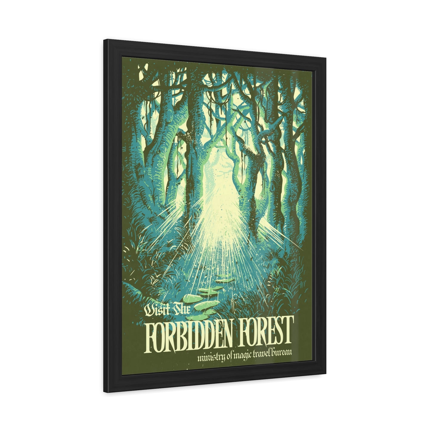 Visit Forbidden Forest Travel Poster (Framed)