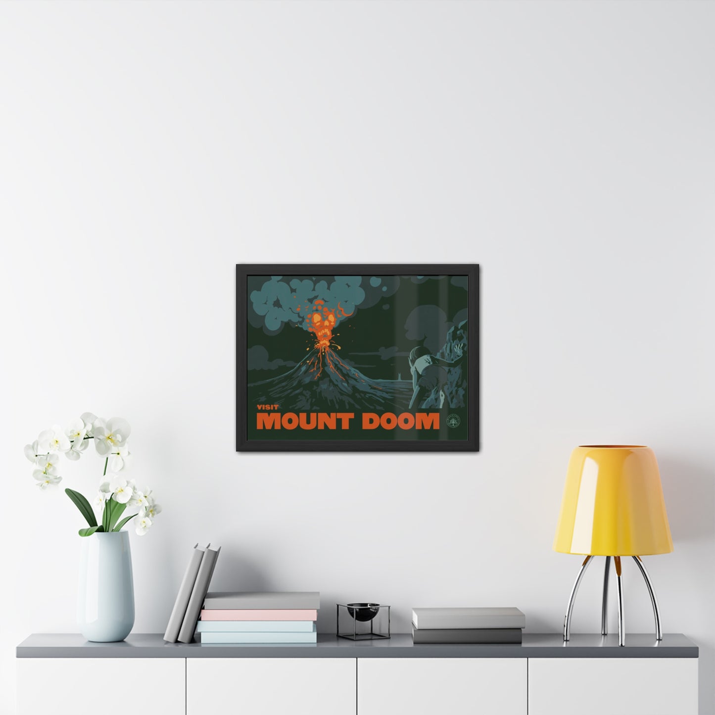 Visit Mount Doom Travel Poster (Framed)