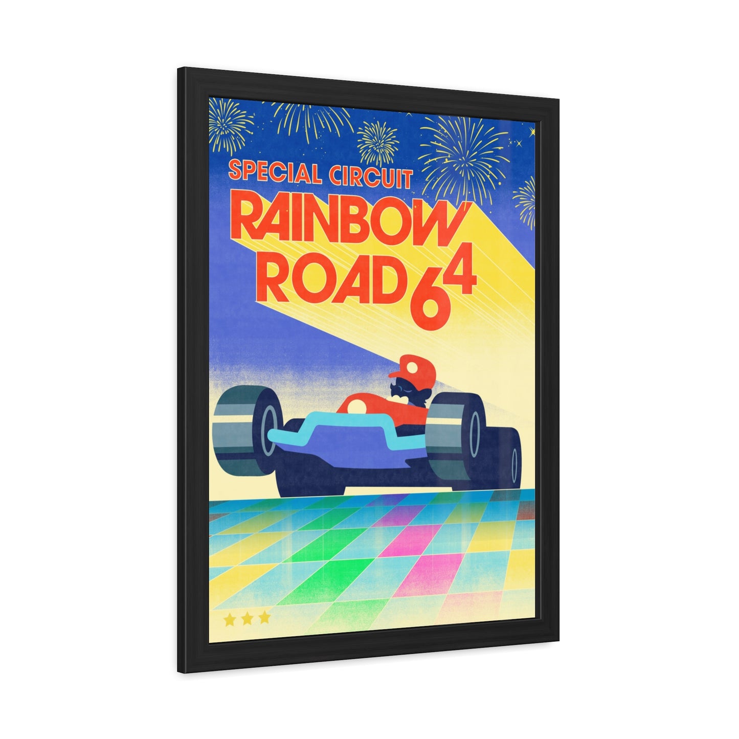 Visit Rainbow Road 64 Travel Poster (Framed)