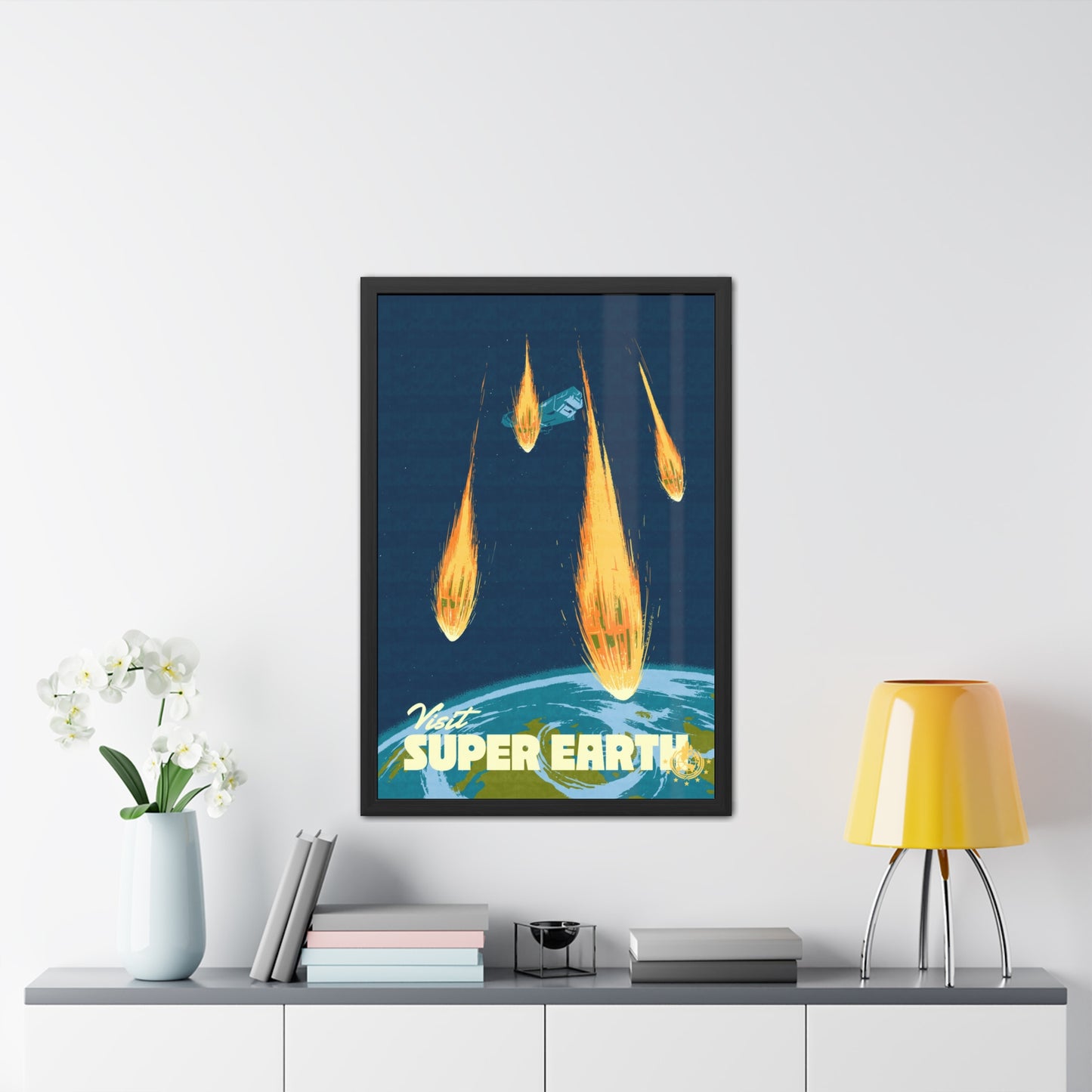 Visit Super Earth Travel Poster (Framed)