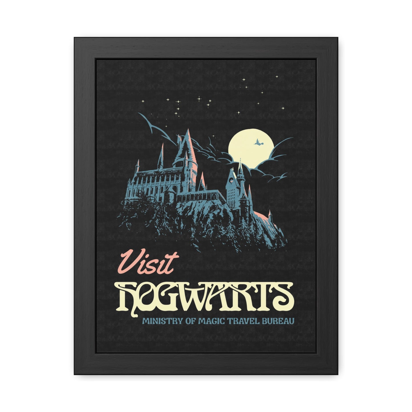 Visit Hogwarts Travel Poster (Framed)