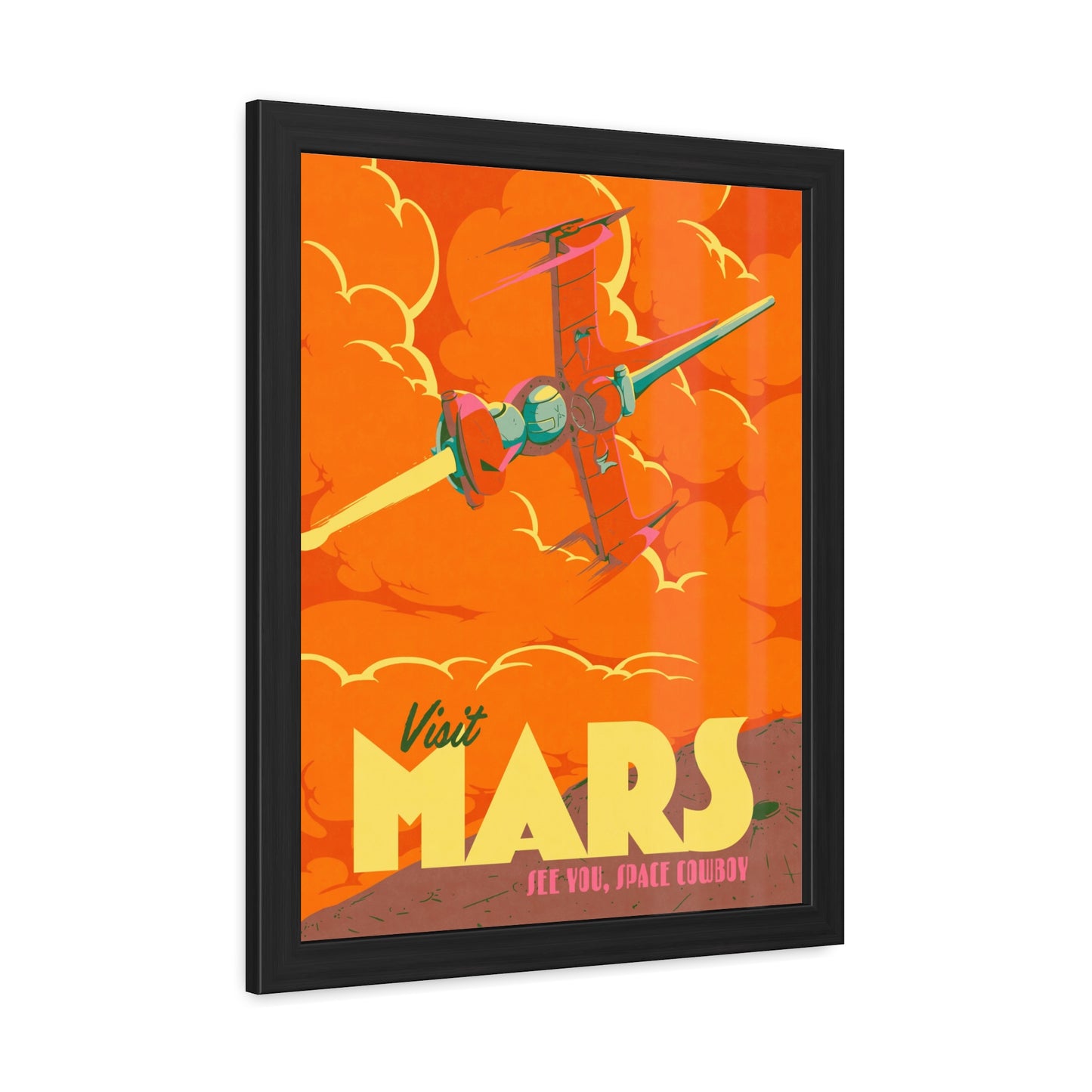 Visit Mars Travel Poster (Framed)