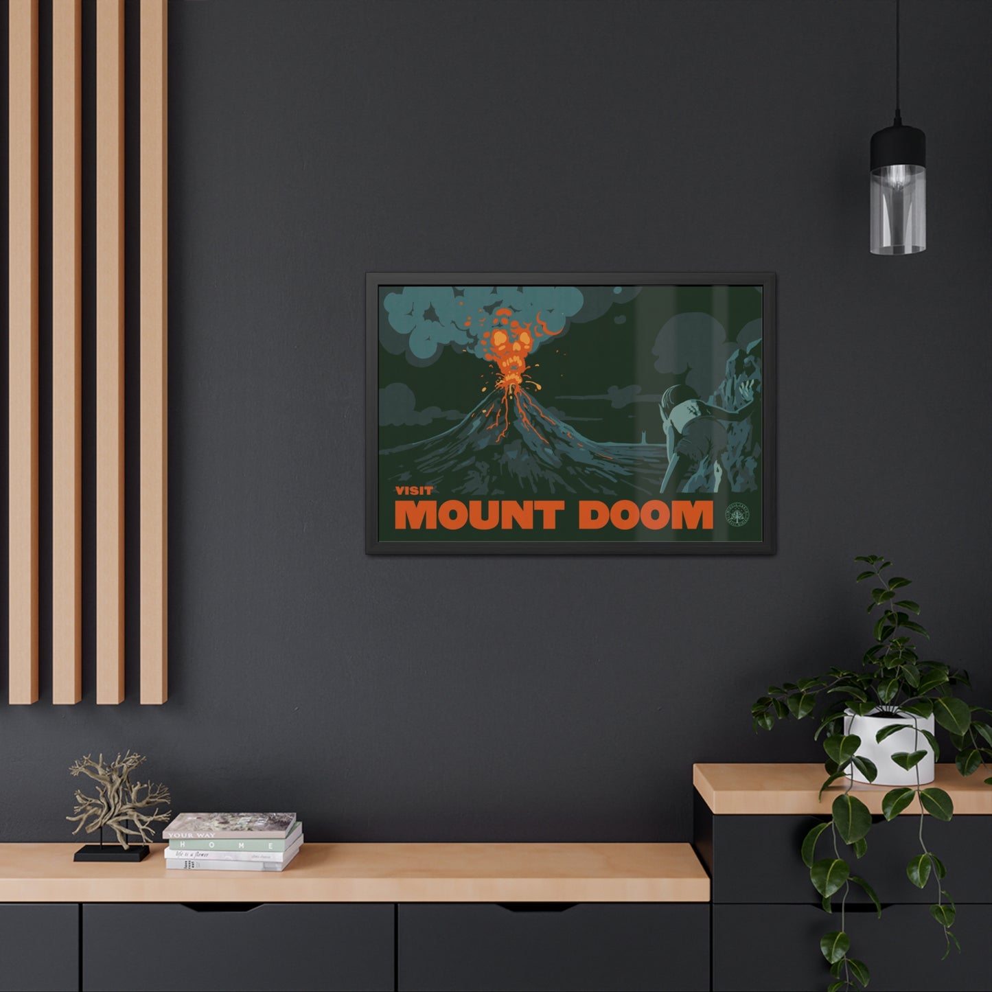 Visit Mount Doom Travel Poster (Framed)