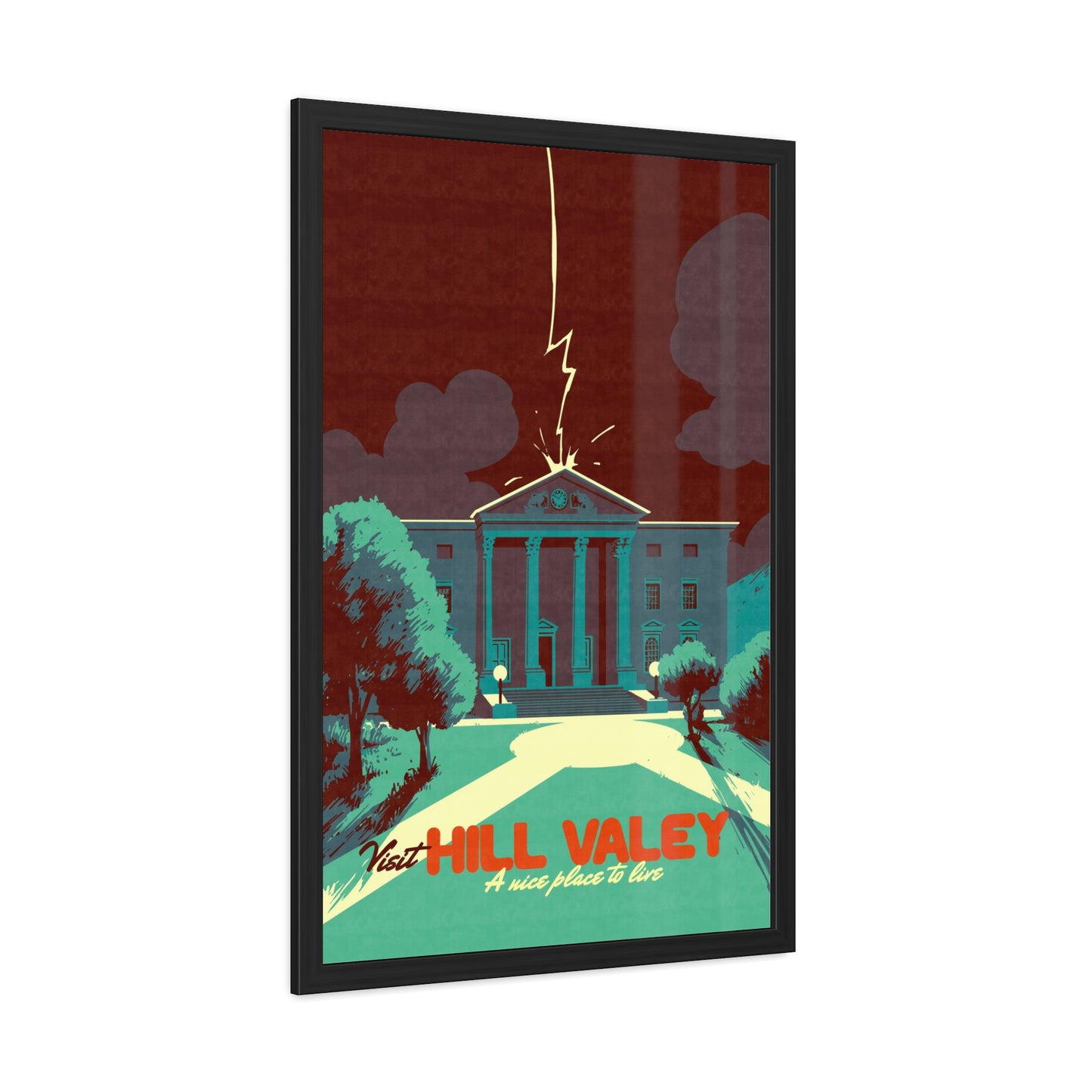 Visit Hill Valley Past Travel Poster (Framed)