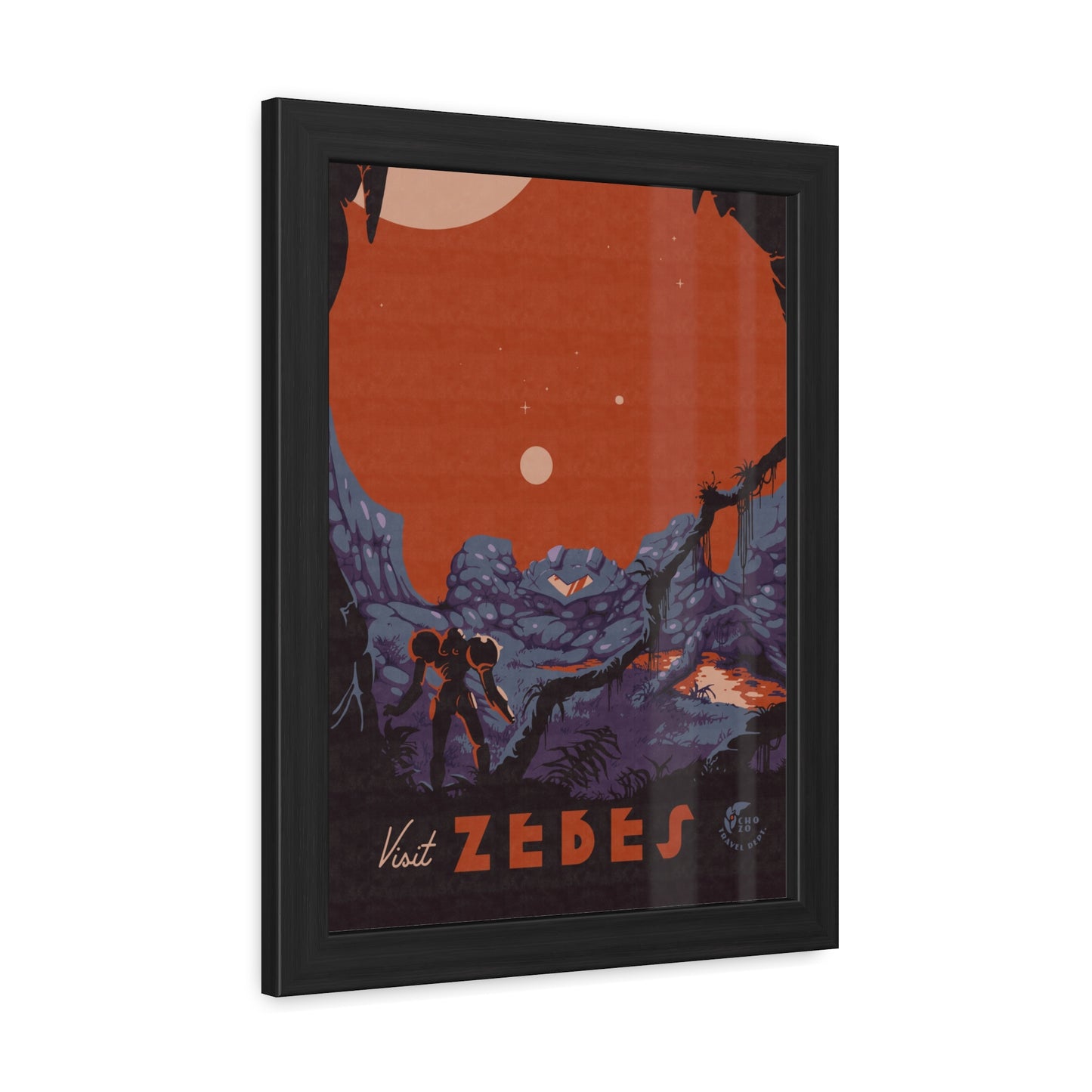 Visit Zebes Travel Poster (Framed)