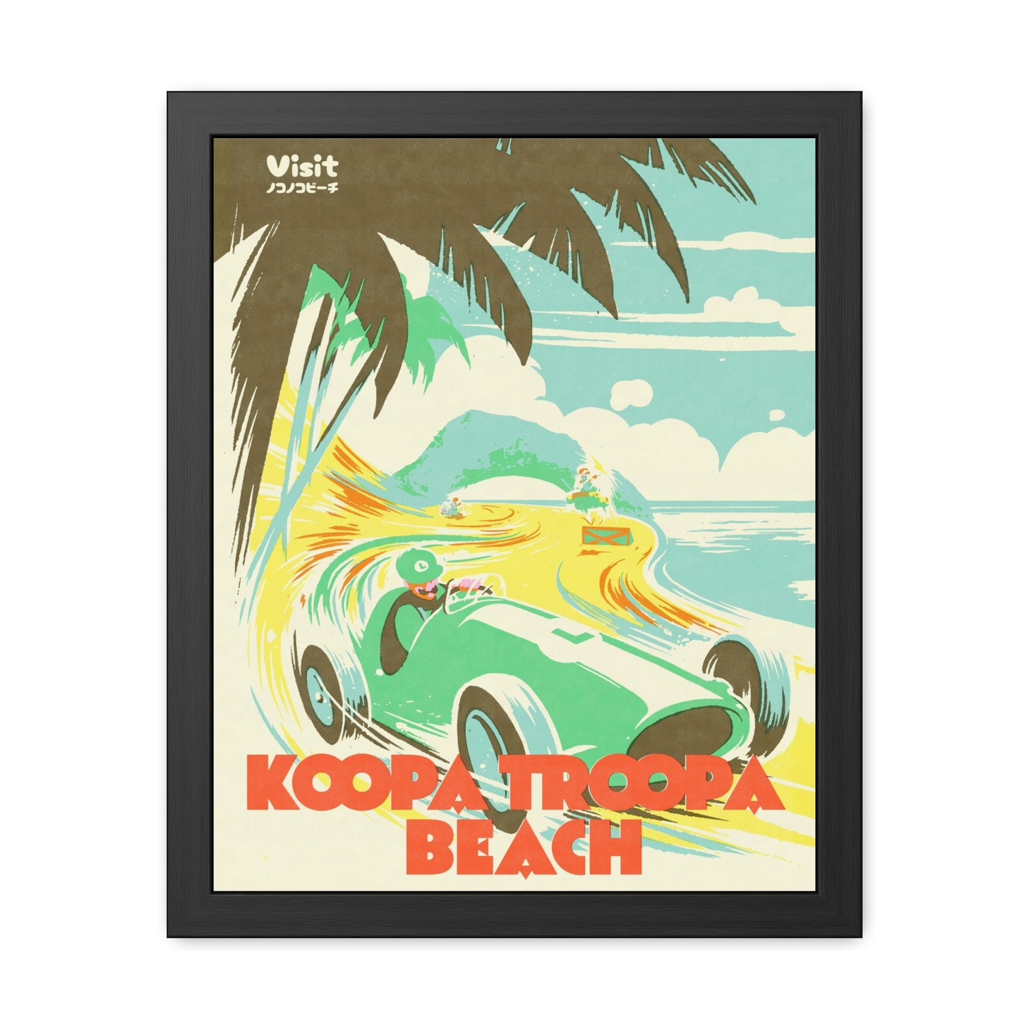 Visit Kart Beach Travel Poster (Framed)