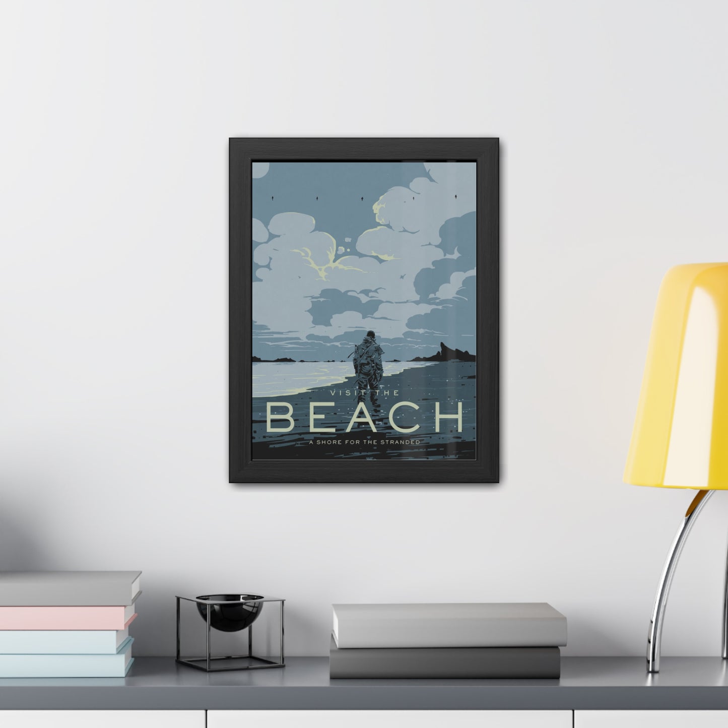 Visit The Beach Travel Poster (Framed)