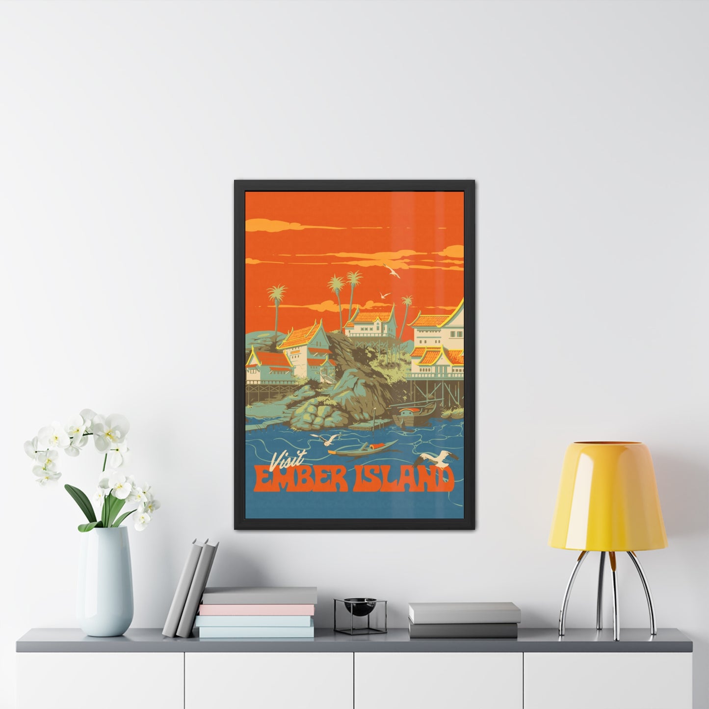 Visit Ember Island Travel Poster (Framed)