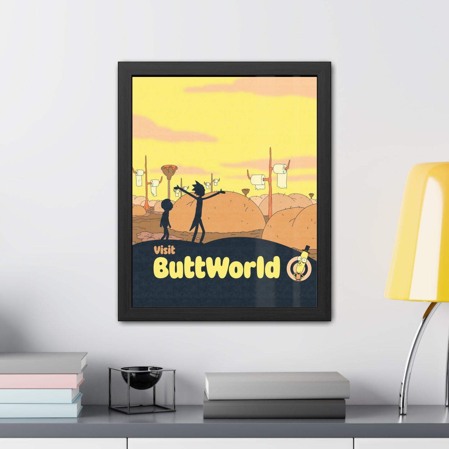 Visit Buttworld Travel Poster (Framed)