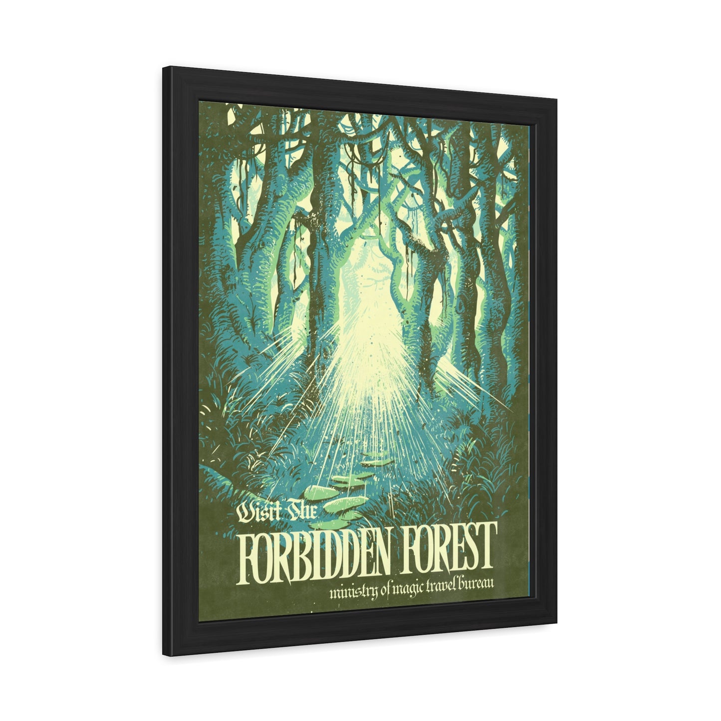Visit Forbidden Forest Travel Poster (Framed)