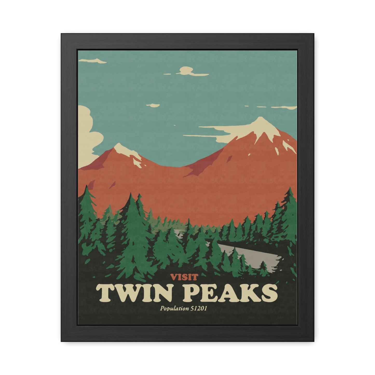 Visit Peaks Travel Poster (Framed)