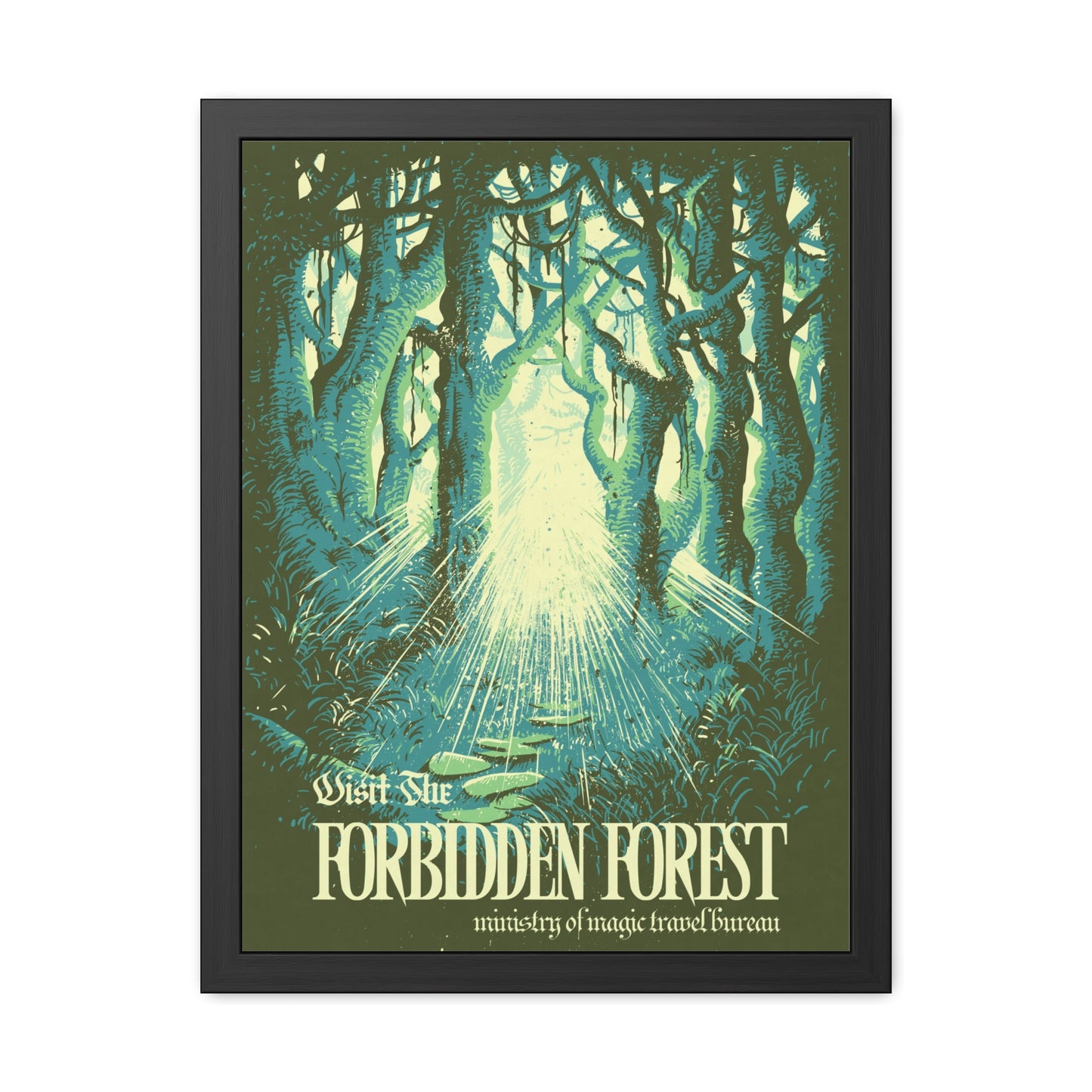 Visit Forbidden Forest Travel Poster (Framed)