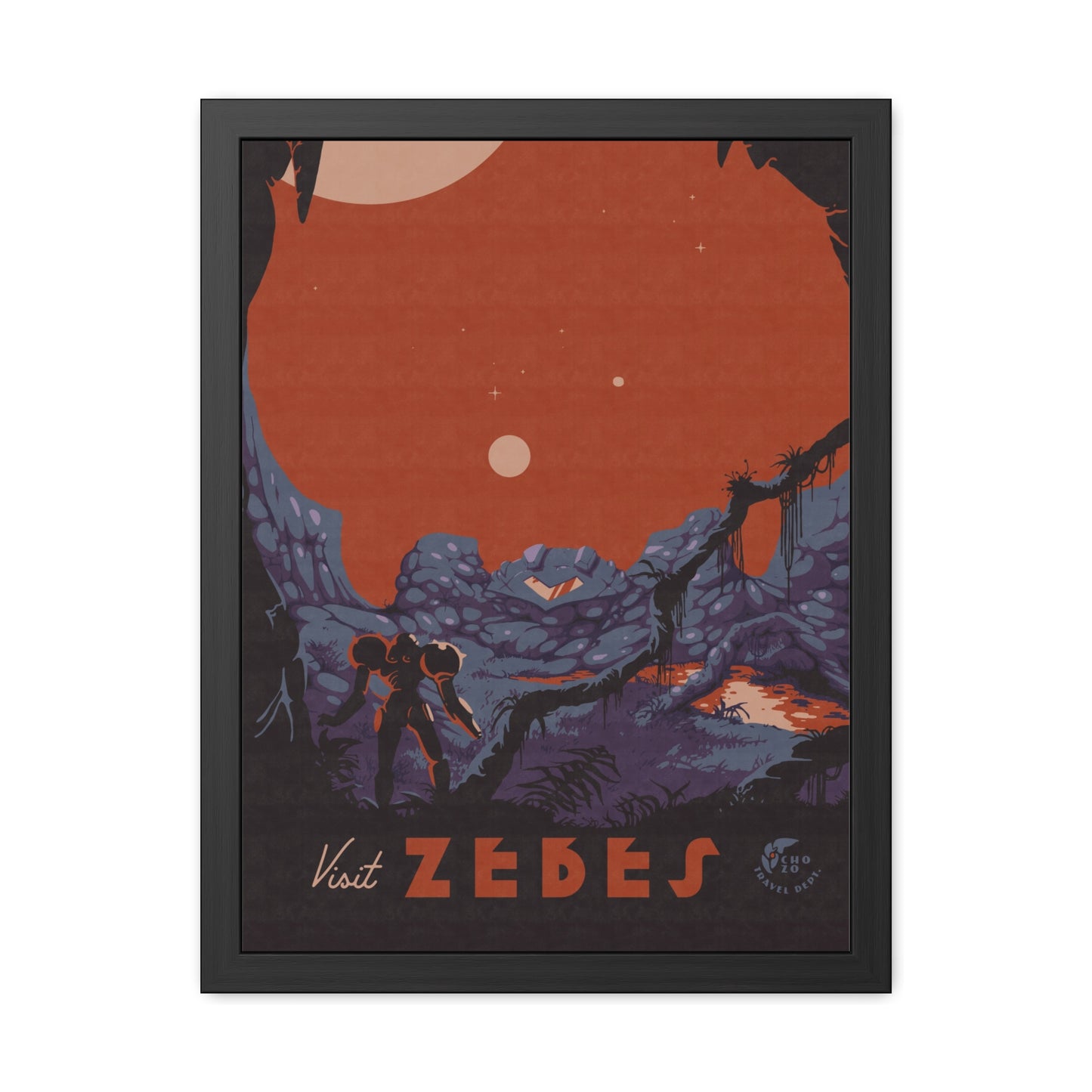Visit Zebes Travel Poster (Framed)