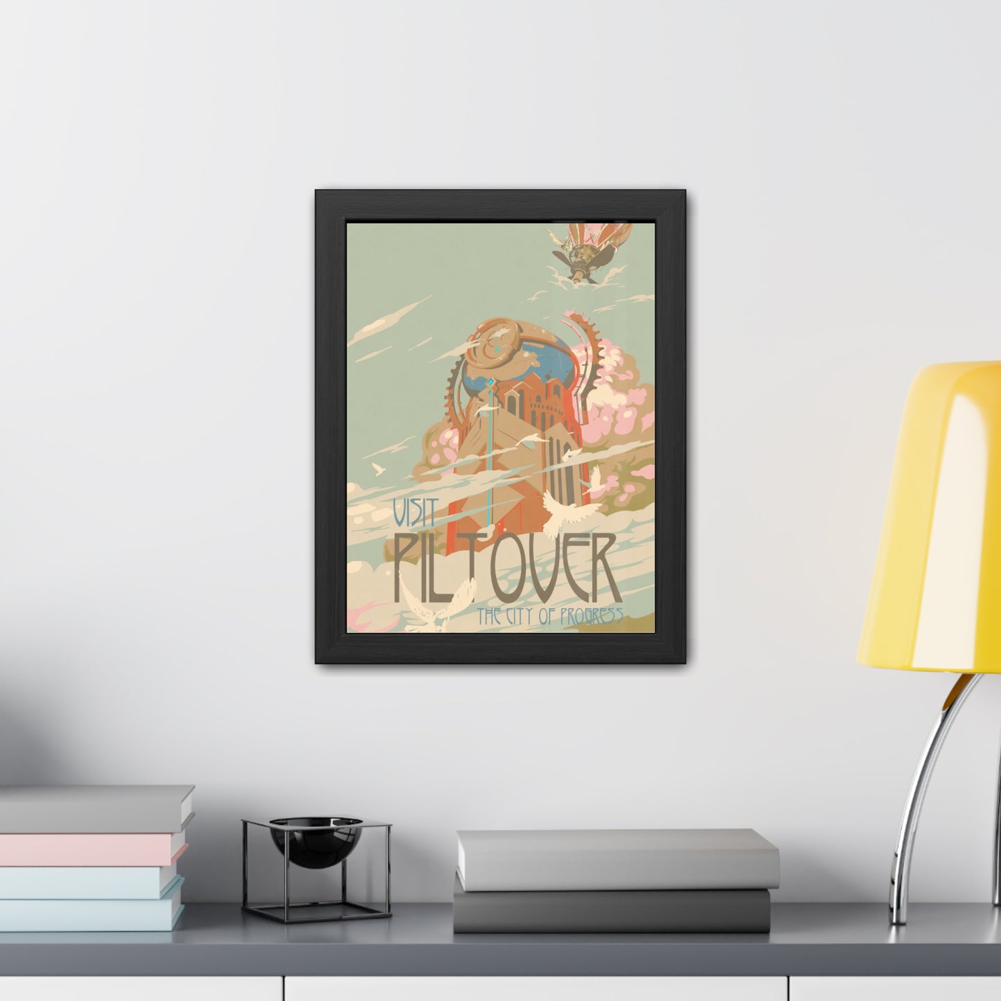 Visit Piltover Town Travel Poster (Framed)