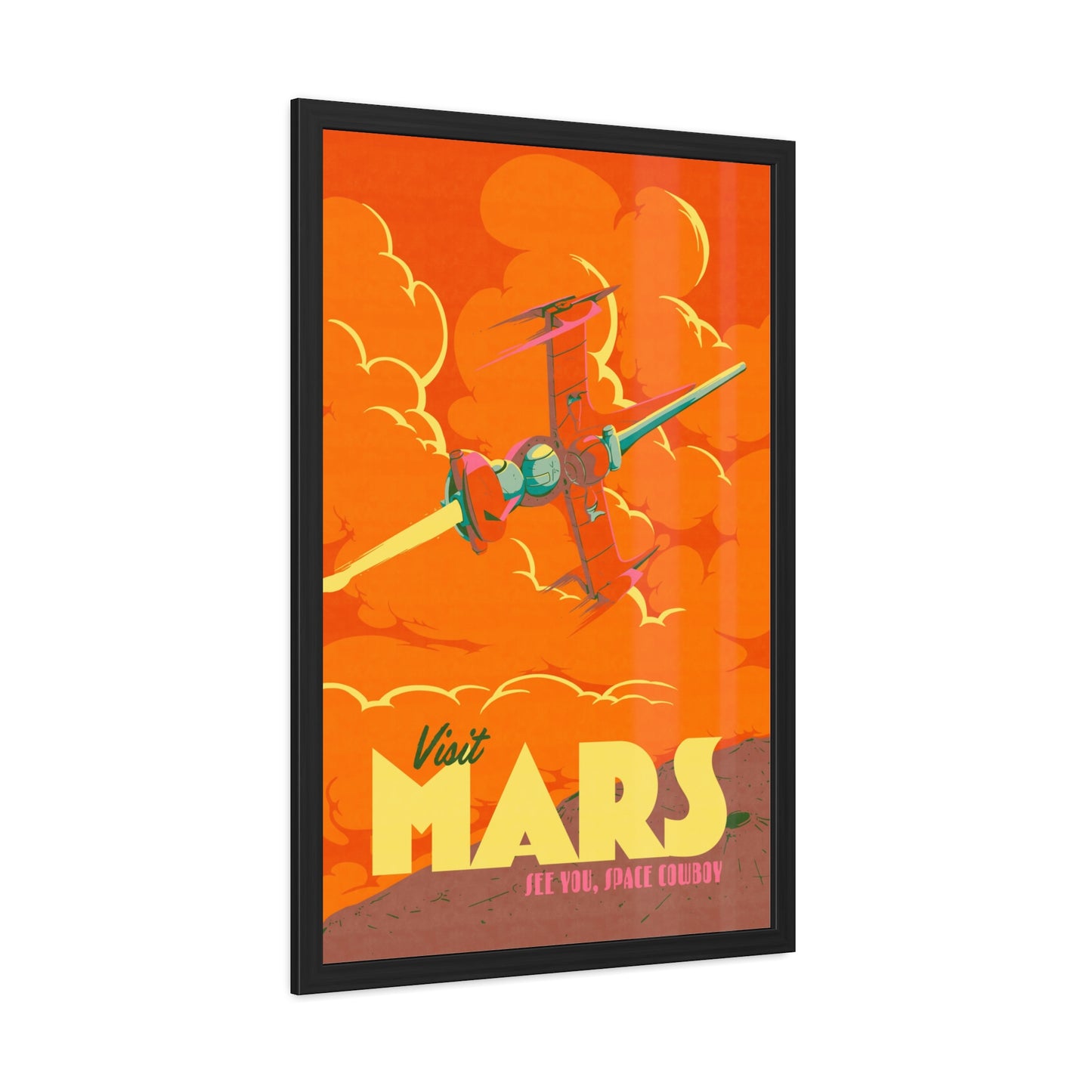 Visit Mars Travel Poster (Framed)