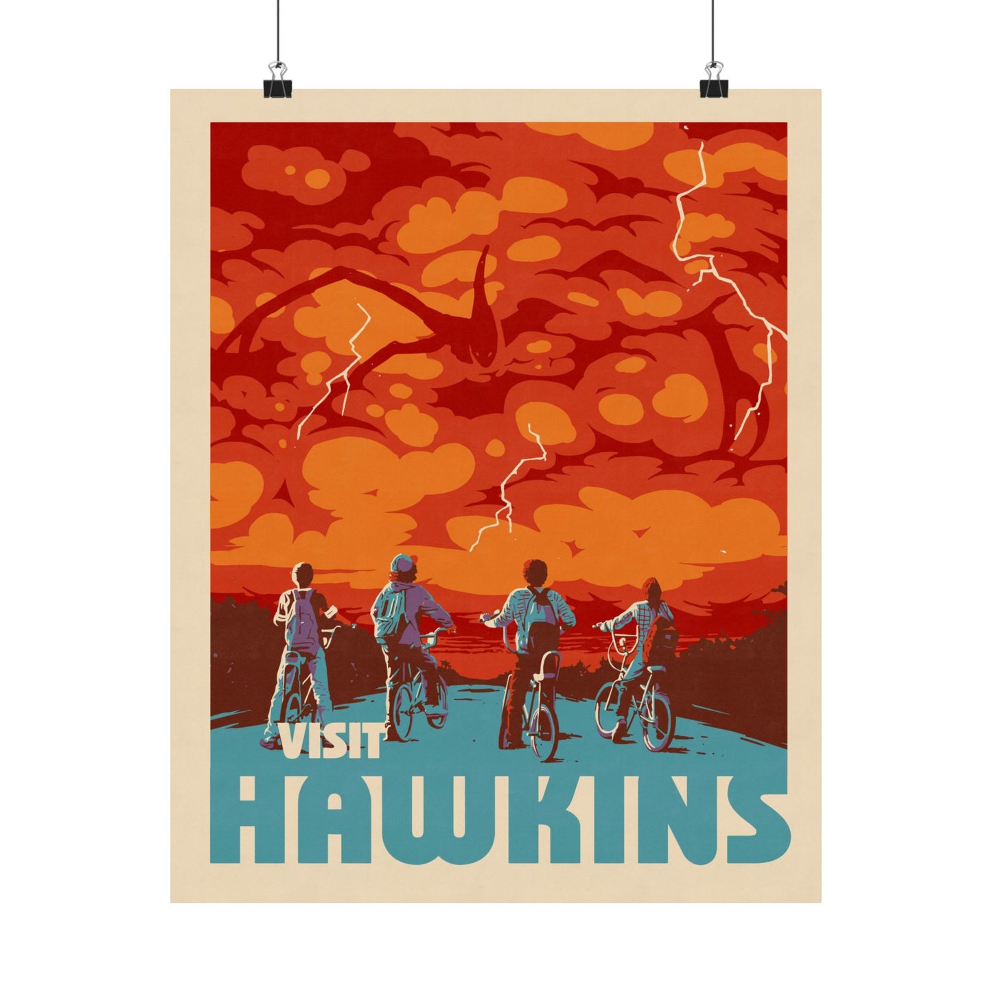 Visit Hawkins Travel Poster