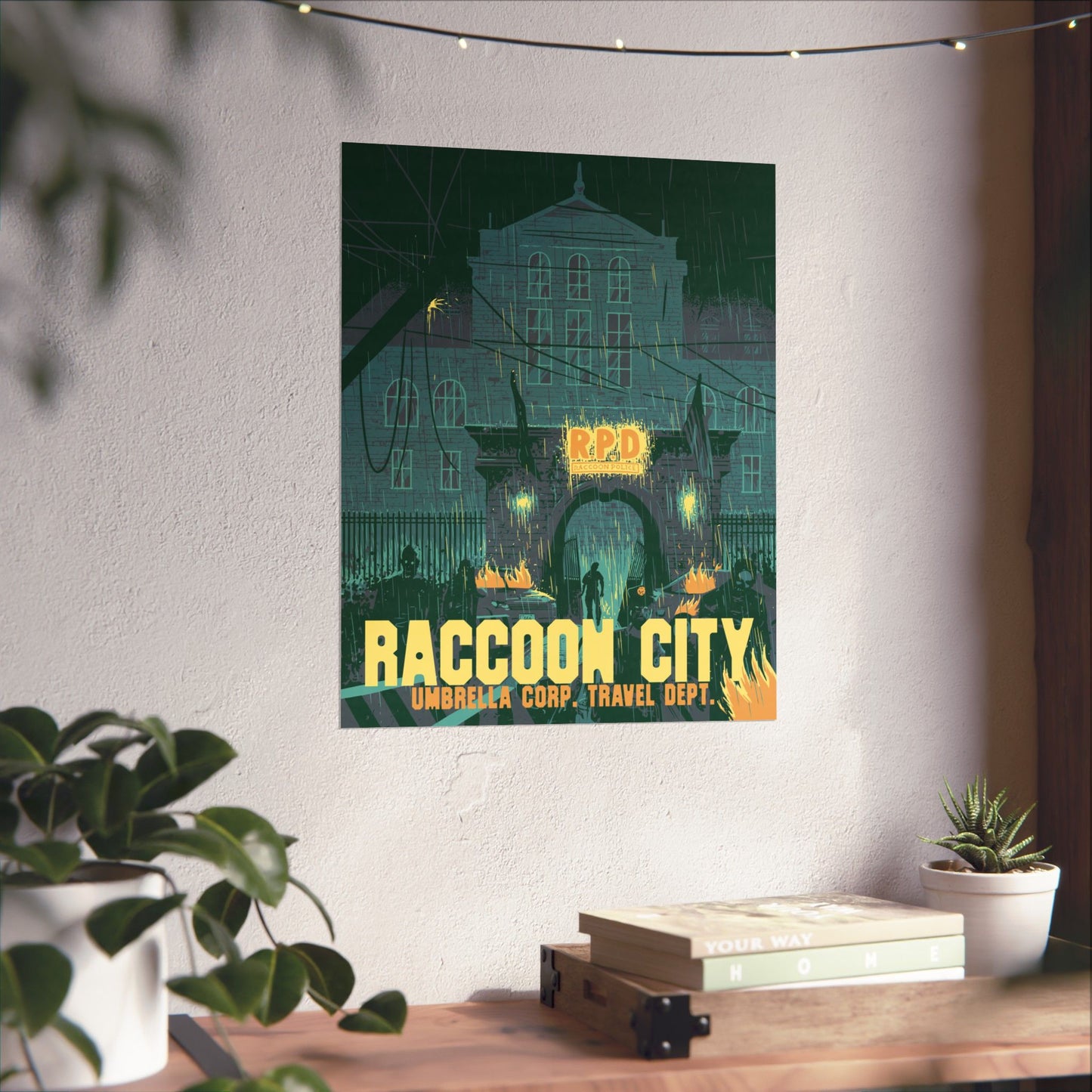 Retro Zombie City Travel Poster