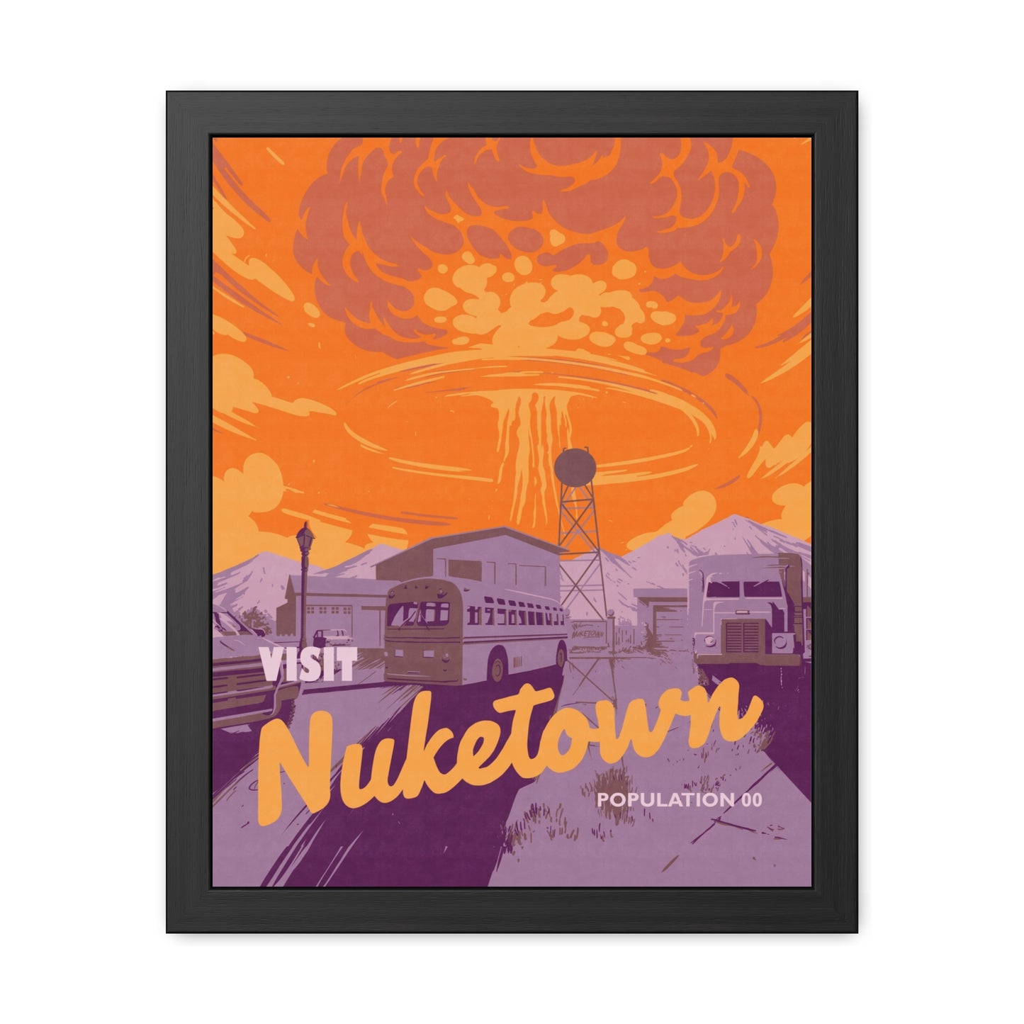 Visit Nuketown Travel Poster (Framed)