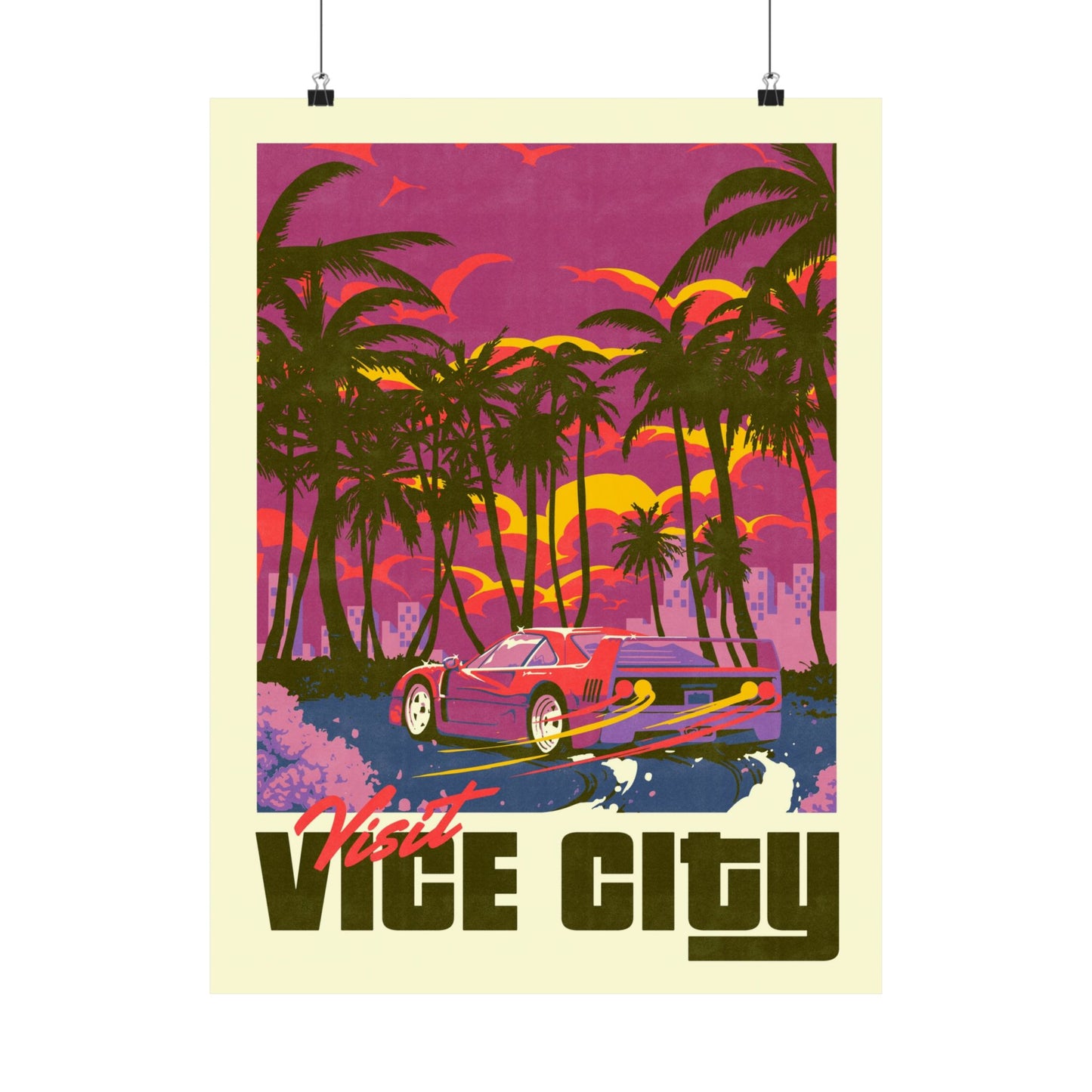 Visit Vice City Travel Poster