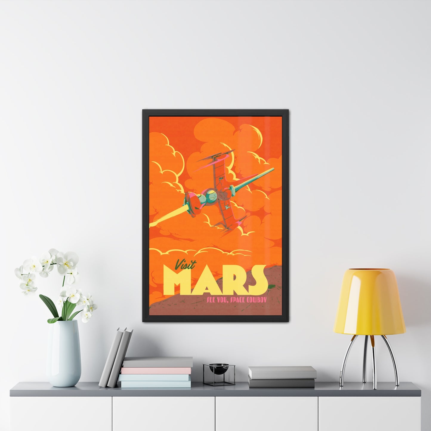 Visit Mars Travel Poster (Framed)