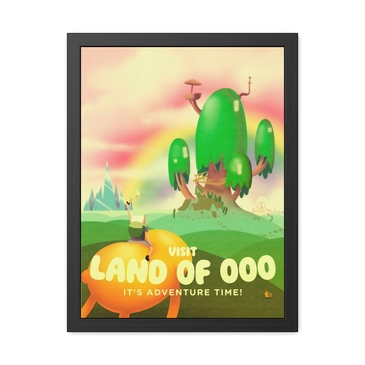 Visit The Land of Ooo Travel Poster (Framed)