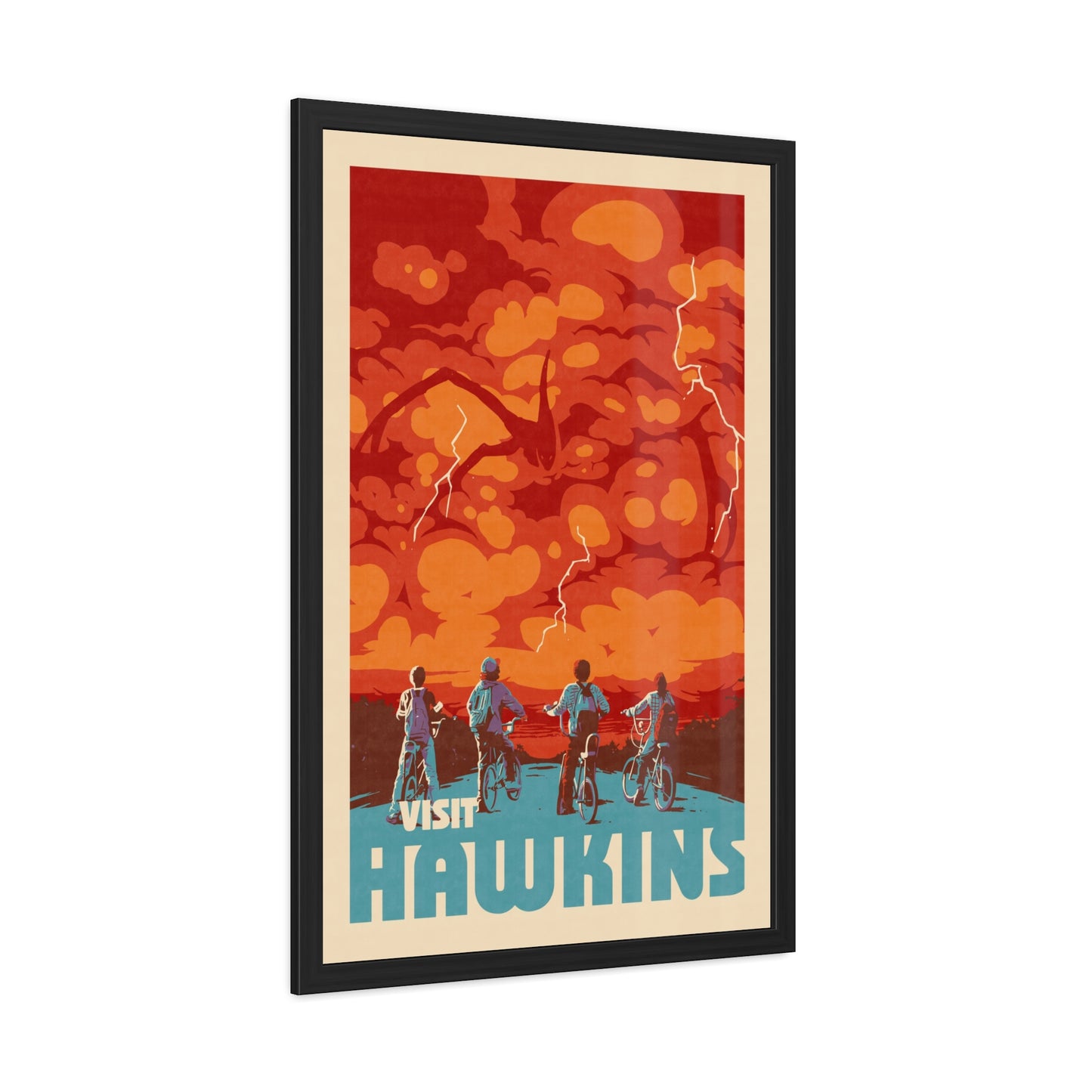 Visit Hawkins Travel Poster (Framed)